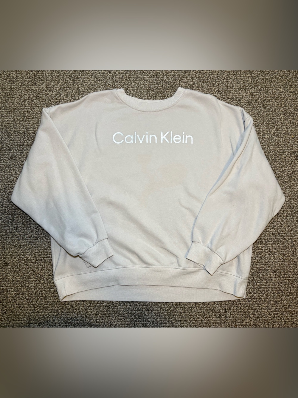 Calvin Klein Oversized Crewneck Sweatshirt in Light Beige